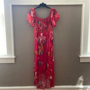 Jealous Tomato Women’s Red Floral Maxi Dress